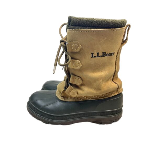 L.L. Bean Vintage Duck Hunting Boots Mens 9 Black Tan Wool Lining FLAW USA main image 4